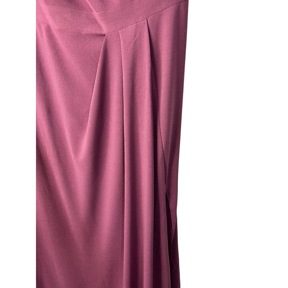 Davids Bridal Dress Size 22 Chianti Long Pleated Off the Shoulder Stretch Crepe - Picture 3 of 11